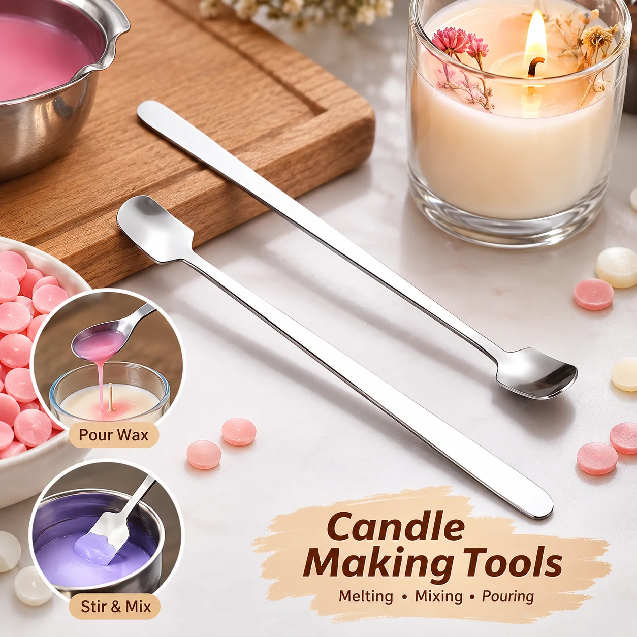 Candle Supplies In Bulk - 1/2PCS Set Sendok Pembuat Lilin Stainless